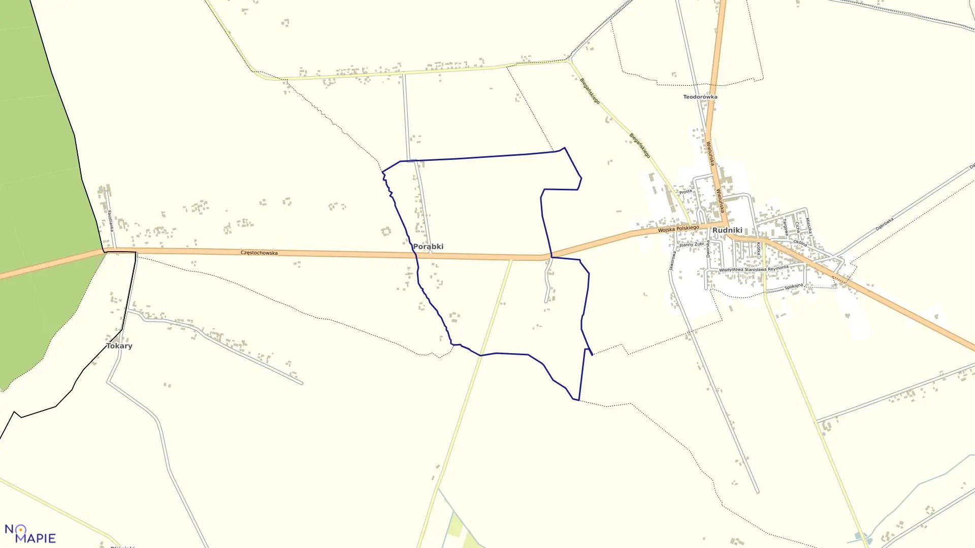 Mapa obrębu SKOTNICA PORĄBKI w gminie Rudniki